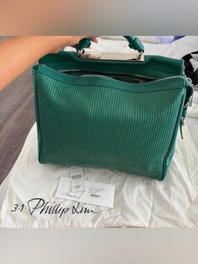 3.1 Phillip Lim Emerald Green Textured Top-Handle Satchel